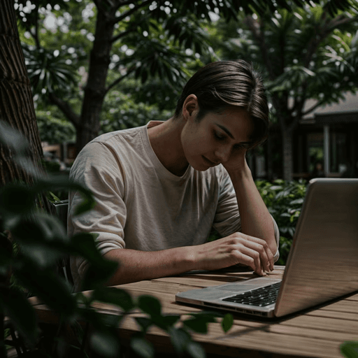 Man using laptop